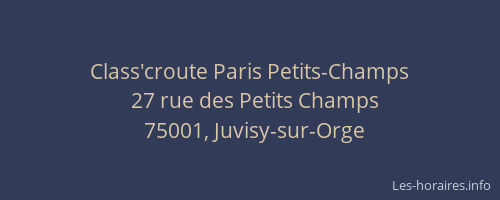 Class'croute Paris Petits-Champs