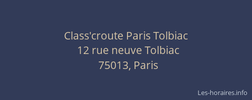 Class'croute Paris Tolbiac