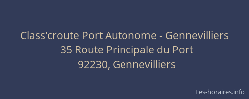 Class'croute Port Autonome - Gennevilliers