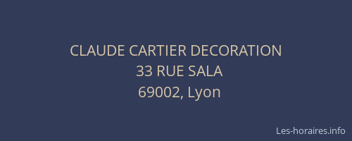 CLAUDE CARTIER DECORATION