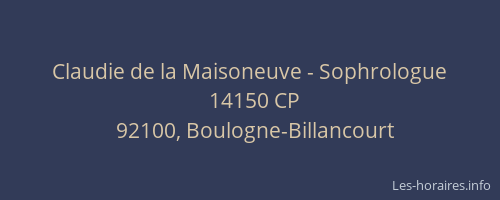 Claudie de la Maisoneuve - Sophrologue
