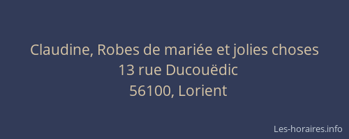 Claudine, Robes de mariée et jolies choses