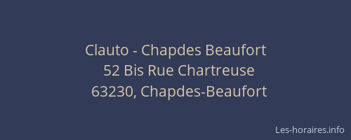 Clauto - Chapdes Beaufort