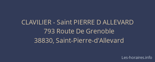 CLAVILIER - Saint PIERRE D ALLEVARD