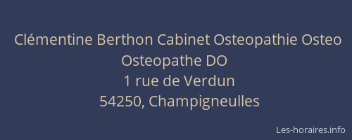 Cl&eacute;mentine Berthon Cabinet Osteopathie Osteo Osteopathe DO