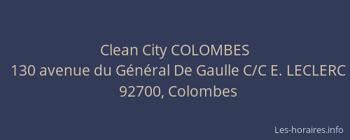 Clean City COLOMBES