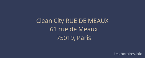 Clean City RUE DE MEAUX