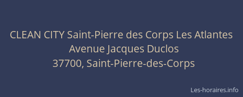 CLEAN CITY Saint-Pierre des Corps Les Atlantes