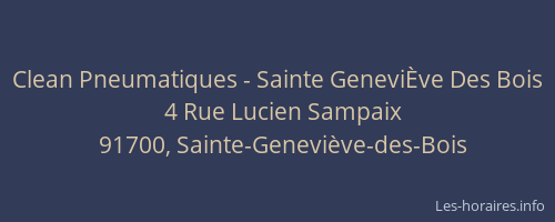Clean Pneumatiques - Sainte GeneviÈve Des Bois