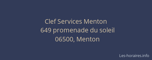 Clef Services Menton