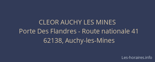 CLEOR AUCHY LES MINES