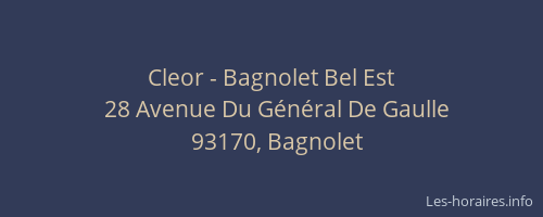Cleor - Bagnolet Bel Est