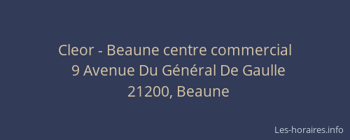 Cleor - Beaune centre commercial