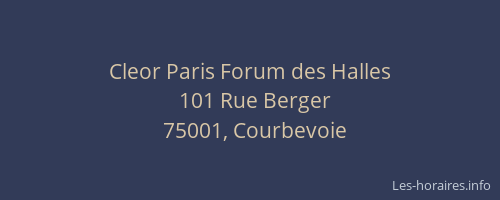 Cleor Paris Forum des Halles