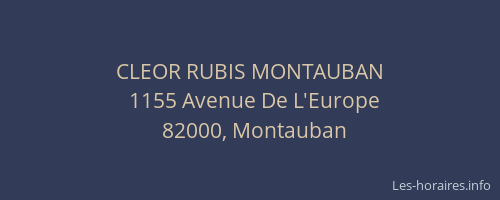 CLEOR RUBIS MONTAUBAN