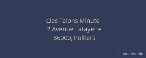 Cles Talons Minute