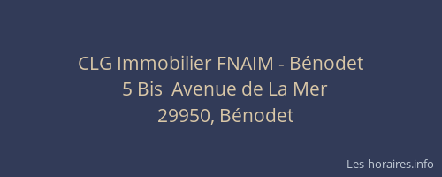 CLG Immobilier FNAIM - B&eacute;nodet