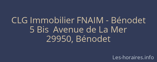 CLG Immobilier FNAIM - Bénodet