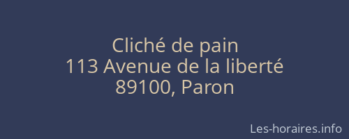 Cliché de pain