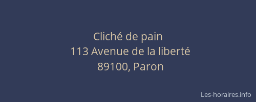 Clich&eacute; de pain