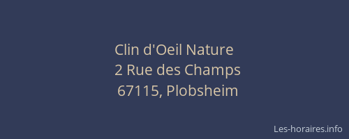 Clin d'Oeil Nature