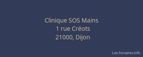 Clinique SOS Mains