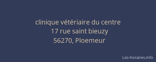 clinique v&eacute;t&eacute;riaire du centre