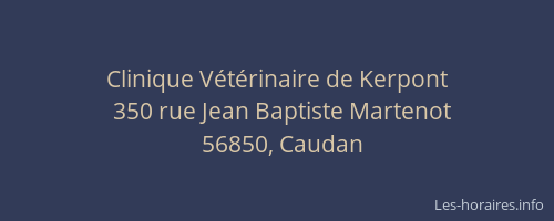 Clinique V&eacute;t&eacute;rinaire de Kerpont
