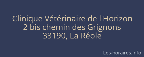 Clinique V&eacute;t&eacute;rinaire de l'Horizon