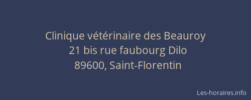 Clinique v&eacute;t&eacute;rinaire des Beauroy