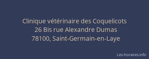 Clinique v&eacute;t&eacute;rinaire des Coquelicots