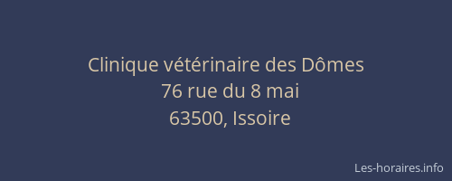 Clinique v&eacute;t&eacute;rinaire des D&ocirc;mes