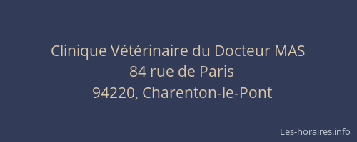 Clinique V&eacute;t&eacute;rinaire du Docteur MAS