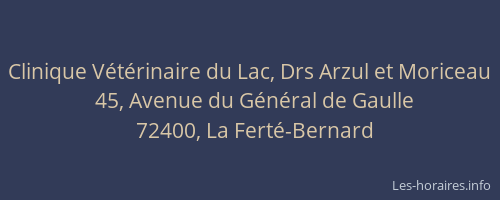 Clinique V&eacute;t&eacute;rinaire du Lac, Drs Arzul et Moriceau