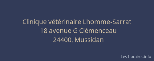 Clinique vétérinaire Lhomme-Sarrat