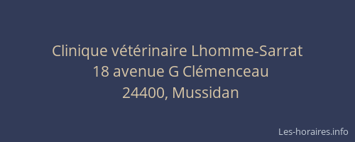 Clinique v&eacute;t&eacute;rinaire Lhomme-Sarrat