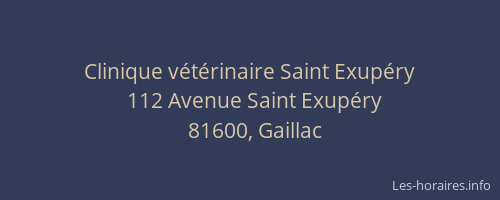 Clinique v&eacute;t&eacute;rinaire Saint Exup&eacute;ry