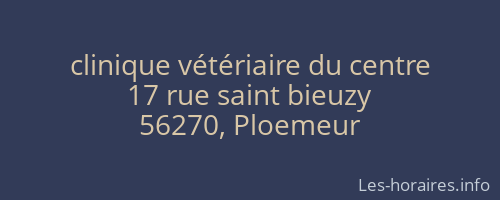 clinique vétériaire du centre
