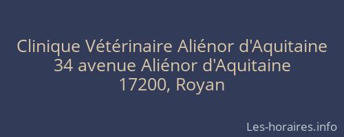 Clinique Vétérinaire Aliénor d'Aquitaine