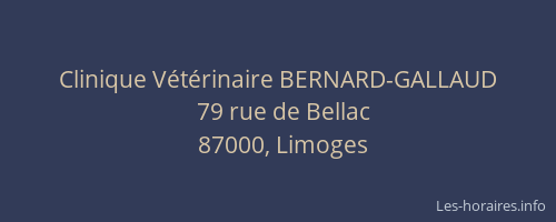 Clinique Vétérinaire BERNARD-GALLAUD