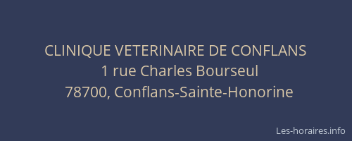 CLINIQUE VETERINAIRE DE CONFLANS