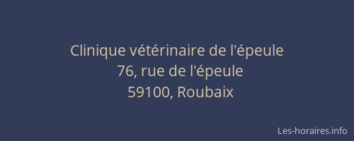 Clinique vétérinaire de l'épeule