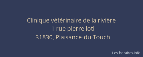 Clinique vétérinaire de la rivière