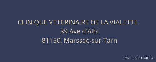 CLINIQUE VETERINAIRE DE LA VIALETTE