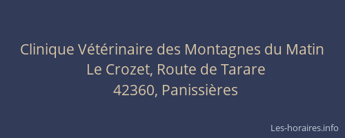 Clinique Vétérinaire des Montagnes du Matin