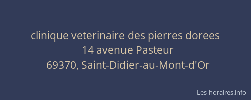 clinique veterinaire des pierres dorees