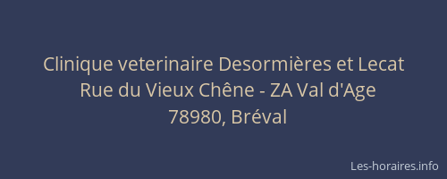 Clinique veterinaire Desormi&egrave;res et Lecat