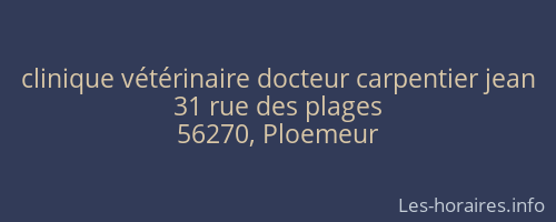 clinique vétérinaire docteur carpentier jean