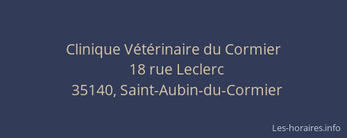 Clinique Vétérinaire du Cormier