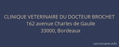 CLINIQUE VETERINAIRE DU DOCTEUR BROCHET
